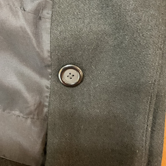 Herman Kay Womens Black Long Sleeve Collared Button Front Classic Coat Size 16 - Picture 11 of 12